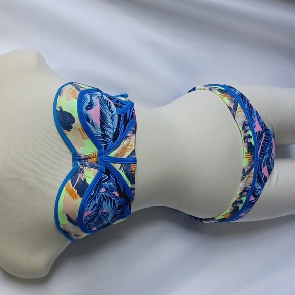 Maaji Tropic Cubism Corset Strapless Bikini Set SZ M, No Conversion Straps - Picture 3 of 9